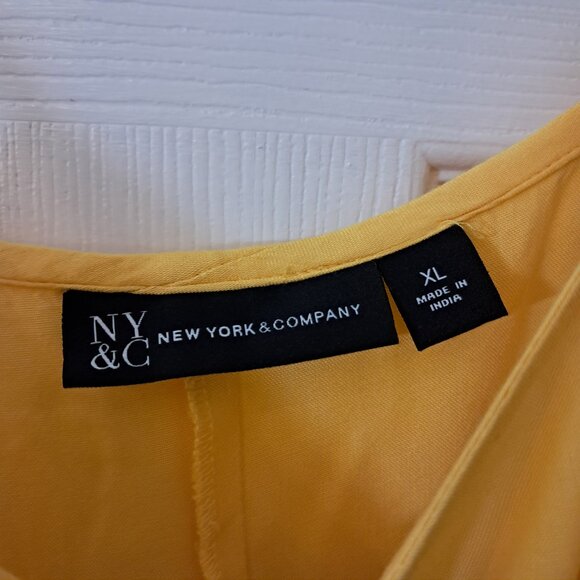 Women's Summer Layered Ruffle Yellow Sleeveless Top - Picture 4 of 7